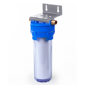 Фильтр магистральный Гейзер 1П 1/2 прозрачный с металлической скобой - Фильтры для воды - Магистральные фильтры - omvolt.ru